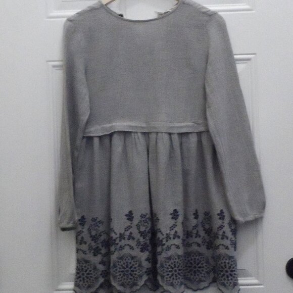 Zara Grey Embroidered Mini Dress- size M - Picture 2 of 7